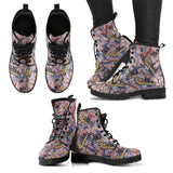 Funky Patterns in Pinks - Leather Boots for Women