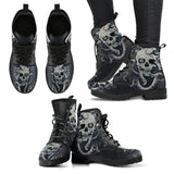 Skull With Octopus Tentacles Women's Handcrafted Premium Boots V4