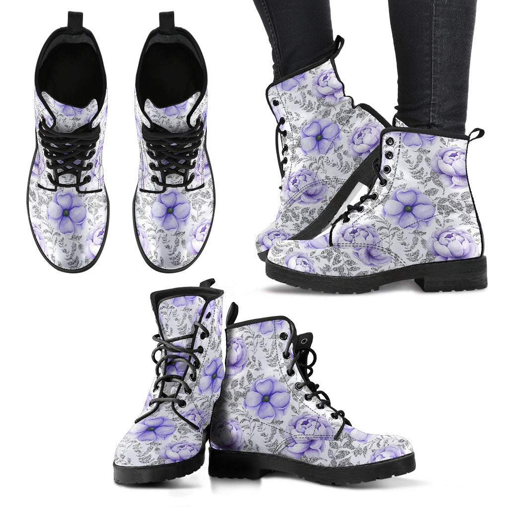 Winter Flowers Women's Leather Boots