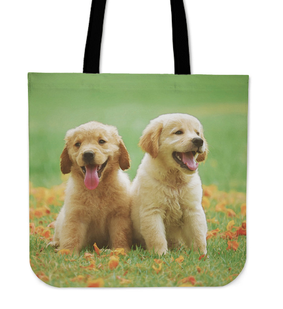 Tote Bag Puppies On Grass