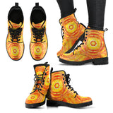 Orange Mandala Women's Leather Boots