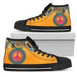 Peace Handcrafted Black Sole High Top Shoes
