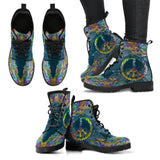 Colorful Peace Mandala Handcrafted Boots
