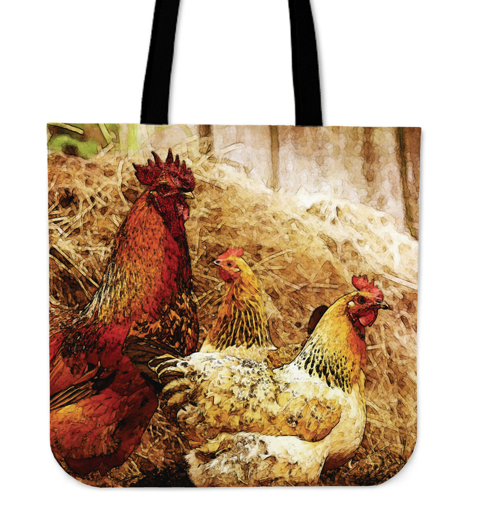Cock and Hens Cloth Tote Bag