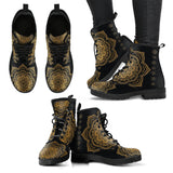 Gold Chakra Mandala Women's Leather Boots