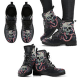 Skull With Octopus Tentacles Women's Handcrafted Premium Boots