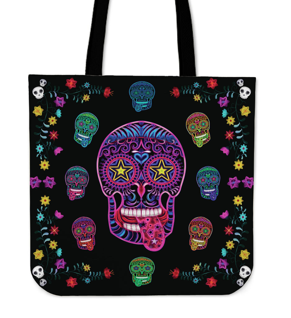 Sugar Skull Superstar Tote Bag for Lovers of Skulls
