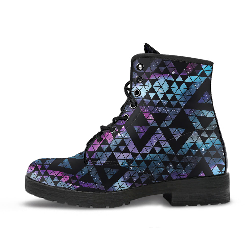 Geometric Nebula Leather Boots
