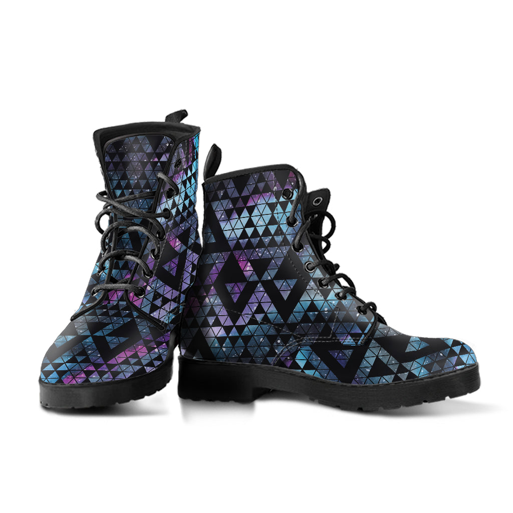 Geometric Nebula Leather Boots