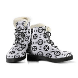 Skulls and Potion Faux Fur Leather Boots